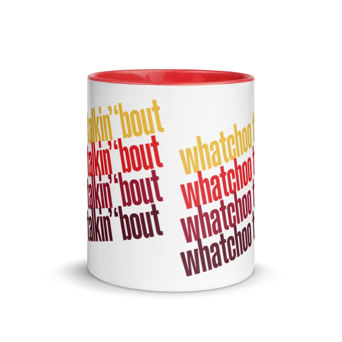 "Whatchoo Talkin Bout" Retro Red Pattern Mug