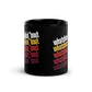 "Whatchoo Talkin Bout" Black Mug with Red Repeat Pattern