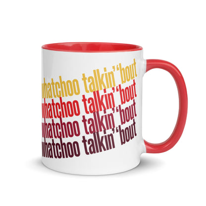 "Whatchoo Talkin Bout" Retro Red Pattern Mug